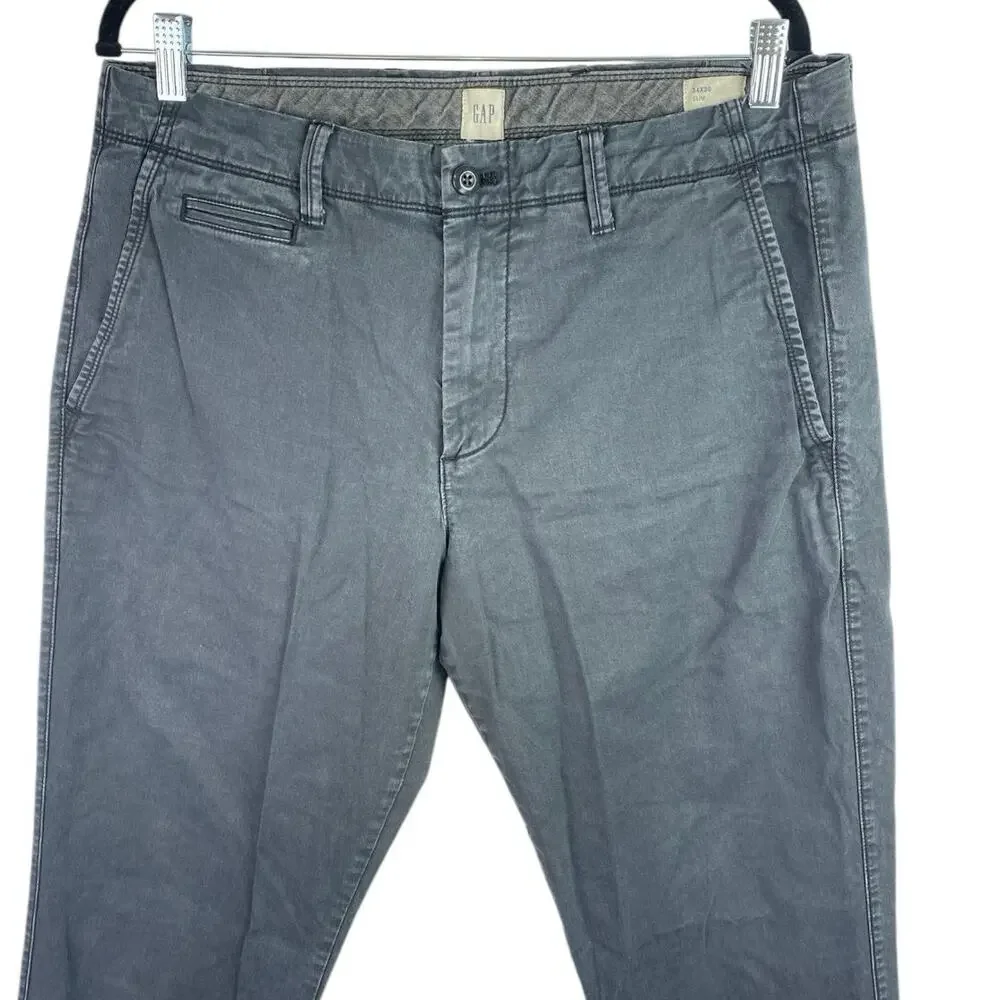GAP Women's Gray High Waist Straight Skinny Leg Slim Fit Trousers Dress Pants 34